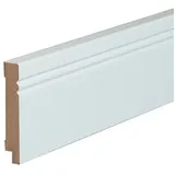 Kosche Sockelleiste MDF Foliert, 19 x 120 x 2500 mm, Hamburger Profil, Fußleiste weiß