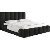 WFL GROUP Polsterbett, Schwarz, Holz, 140x200 cm, Schlafzimmer, Betten, Polsterbetten