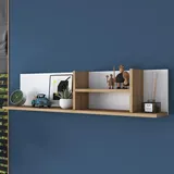 HANAH Home Wandregal 120 x 25 x 19,8 cm Weiß/Nussbaum