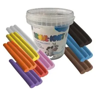 Feuchtmann Knete 628.1343 SCHUL-KNET Small Bucket, ab 3 Jahren, farbig sortiert, 15 Stangen, 600g