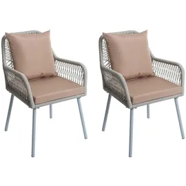 Proregal Gartenstuhl Aluminium Grau 2er Set