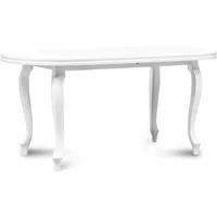 Konsimo Esstisch "ALTIS", Weiß, Furnier, Classic, 140-220x76,5x80 cm