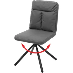Esszimmerstuhl MCW-G58, Küchenstuhl Stuhl, drehbar Auto-Position Textil/Stoff ~ grau