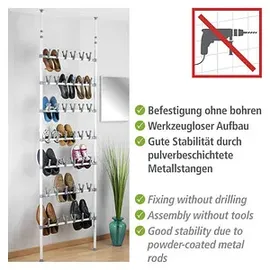 Wenko Teleskop-Schuhregal Atlas weiß 68,5 x 8,5 x 100,0 - 300,0 cm