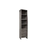 Massivmoebel24 Hochschrank Akazie 45x36x185 grau lackiert PURE ACACIA #605 - 2 Jahre Gewährleistung - mind. 14 Tage Rückgaberecht - Grau