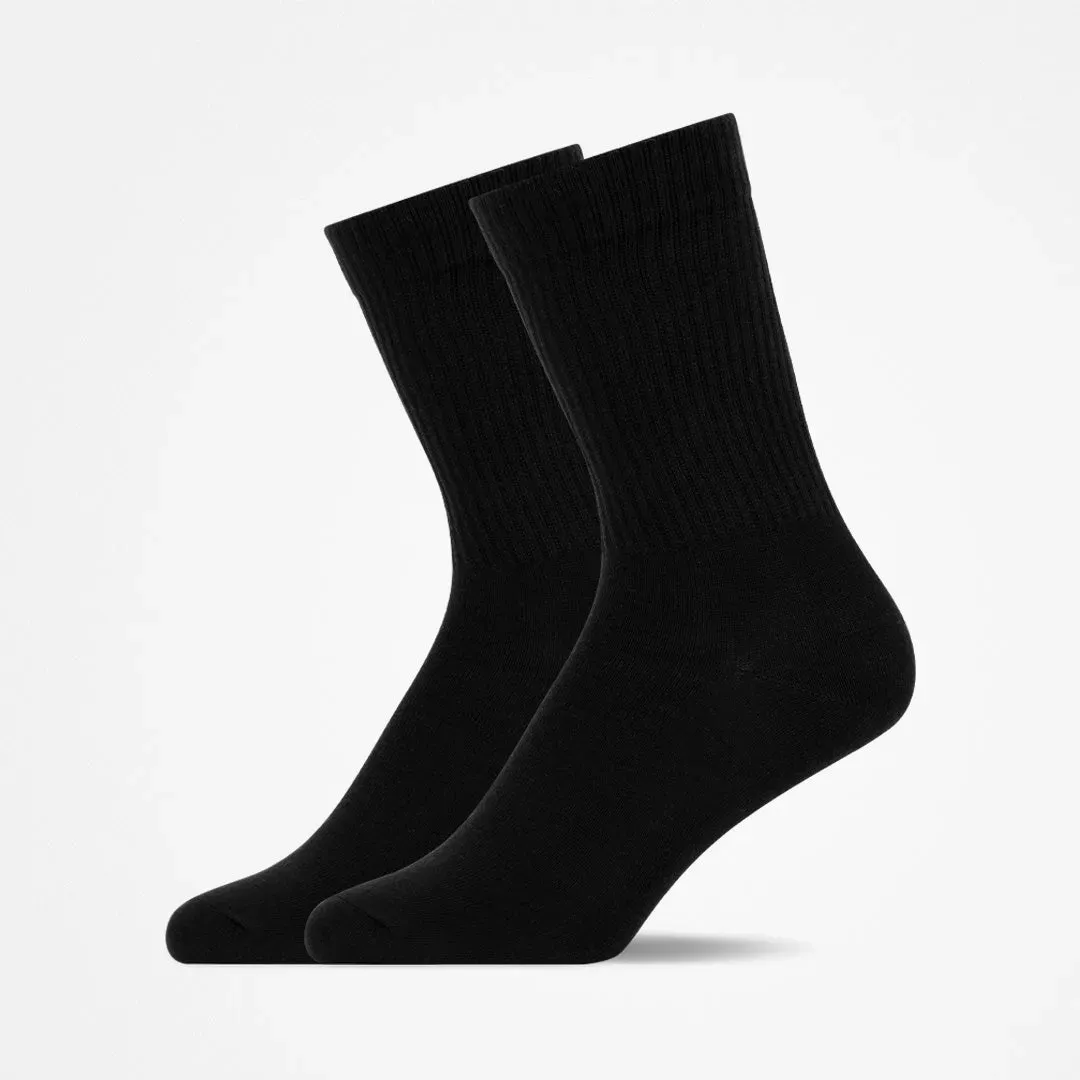 SNOCKS Crew Socks Uni, 2pcs Black - 39-42