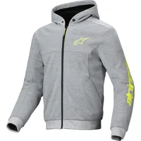 Alpinestars Chrome V2 Sport Motorrad Zip Hoodie, Grau/Neon-Gelb /