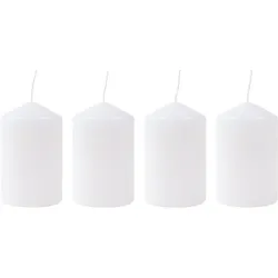 4er-Set Adventskranzkerzen 50x80mm weiß Weihnachtskerze Stumpenkerze Wachskerze Weiß