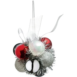 Atmosphera - Blume mit 11 bunten Weihnachtskugeln aus Kunststoff