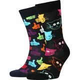 Happy Socks Classic Cat Socken 2er Pack Schwarz 36-40