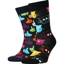 Happy Socks Classic Cat Socken 2er Pack Schwarz 36-40