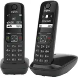 Gigaset AS690R DUO, Analoges/DECT-Telefon, Kabelloses Mobilteil, Freisprecheinrichtung, 100 Eintragungen, Schwarz - Schwarz
