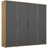 Rauch BLUE Kleiderschrank Voyager 187 x 194 cm Dekor Grau-Metallic / Eiche Artisan