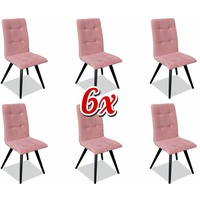 JVmoebel Stuhl, Gruppe Sessel Italienische Luxus Möbel Garnitur Esszimmer Stuhl Set 6x Stühle rosa