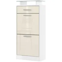 Vladon Schuhschrank, Creme, Holzwerkstoff, 46x104x23 cm, Garderobe, Schuhaufbewahrung, Schuhschränke