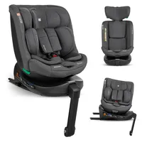 KikkaBoo Kindersitz 9-36kg I-SECURE, Kindersitz ab 1 Jahr, 360° Drehbar mit ISOFIX, i-Size, Gruppe 0 1 2 3 (0–36 kg), Reboarder Rückwärts & Vorwärtsgerichtet, Verstellbare Kopfstütze, Grau