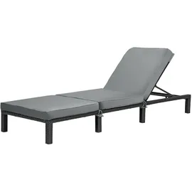 Svita PEACH Sonnenliege 196 x 66 x 22 cm Schwarz