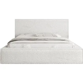WFL GROUP Polsterbett Terra mit Bettkasten Creme Boucle 180x200 cm