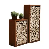 Badeko Holzregal „Lounge“ einfach – 100x70 cm in Edelrostoptik