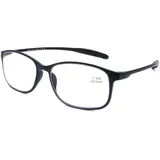 DOOViC Rechteckig Lesebrille Schwarz 2,5 Blaulichtfilter Computer Brille mit Stärke für Damen/Herren - 2.5