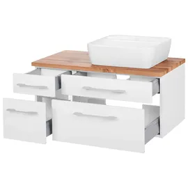 WELLTIME Waschbeckenunterschrank Davos 90 x 55 cm Weiß