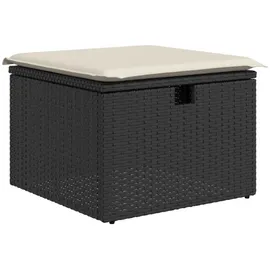 vidaXL Gartenhocker mit Kissen 55 x 55 x 37 cm schwarz