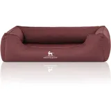 Knuffelwuff Hundebett Leon Orthopädisch Wasserabweisend Velours XXL 120 x 85cm Rot