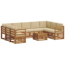 vidaXL Sofagarnitur 10-tlg. Natur/Beige Massivholz Akazie