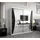 abiks möbel Schwebetürenschrank MONACO 200 x 200 x 62 cm Schwarz/Weiß