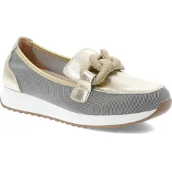 Goldene Mokassins S.Barski Elegante Damenschuhe, 38