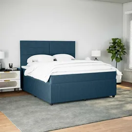 vidaXL Boxspringbett 180 x 200 cm Dunkelblau