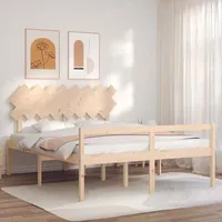 Seniorenbett mit Kopfteil 160x200 cm Massivholz