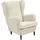 Möbel Boss Ohrensessel Oskar Velourstoff 78 x 102 x 98 cm Creme
