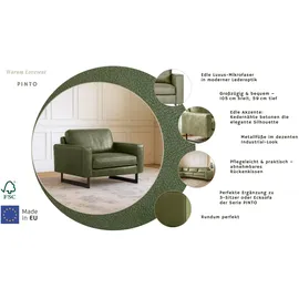 Home Affaire Loveseat Pinto Kunstleder 105 x 85 x 97 cm Grün mit Keder