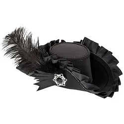 Mini-Dreispitz "Feder", schwarz