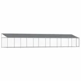 vidaXL Hundezwinger mit Dach und Tür 12 x 2 x 2 m Stahl Grau