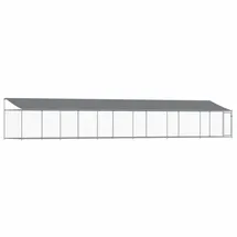 vidaXL Hundezwinger mit Dach und Tür 12 x 2 x 2 m Stahl Grau
