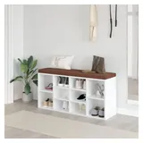 vidaXL Schuhbank Hochglanz-Weiß 103x30x48 cm Holzwerkstoff