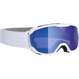 Alpina PHEOS - Verspiegelte, Kontrastverstärkende & Polarisierte Skibrille Mit 100% UV-Schutz Für Kinder, white, One Size