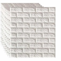 3d Wandpaneele,Wandpaneele Selbstklebende Schaumstoff-Tapete, wasserdicht, 3D-Ziegelstein-Wandpaneel, Wohnzimmer-Ziegelstein-Aufkleber, Schlafzimmer, Ziegelpapiere, Heimdekoration (Color : White, Si