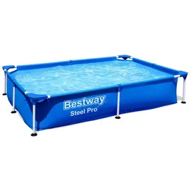 BESTWAY Steel Pro Frame Pool 221 x 150 x 43 cm inkl. Filterpumpe und Reparaturset