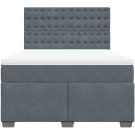 vidaXL Boxspringbett 140 x 200 cm Dunkelgrau