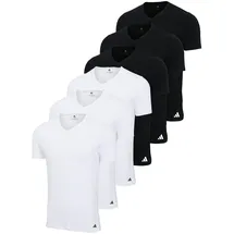adidas T-Shirt V-Neck Shirt schwarz/weiß M