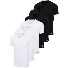 adidas T-Shirt V-Neck Shirt schwarz/weiß M