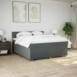 vidaXL Boxspringbett 180 x 200 cm Dunkelgrau