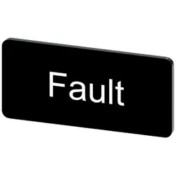 Siemens 3SU19000AC160EC0 Bezeichnungsschild 12, 5x27mm, Schild schwarz, Beschriftung: Fault  - 10 Stück