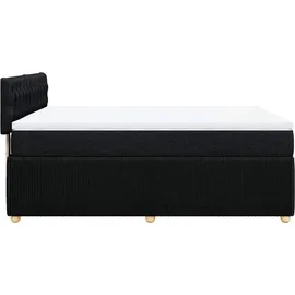 vidaXL Boxspringbett mit Matratze Schwarz 140x200 cm Stoff
