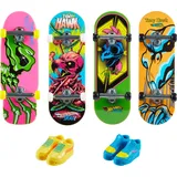 HOT WHEELS HPG23 Hot Wheels Skate Neon Bones Fingerboard + Shoe 4-Pack