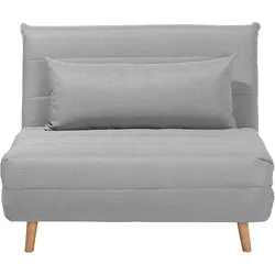 1-Sitzer Schlafsofa SETTEN Stoff Hellgrau