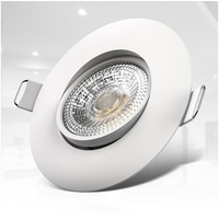 B.K.Licht LED Einbauleuchte, 6er-Set/ je Strahler 5 Watt, 460 Lumen, 3.000 Kelvin, nicht dimmbar, schwenkbar, weiß